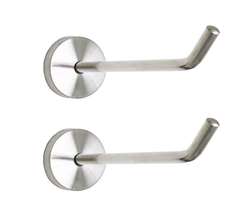 NELXULAS Brushed Stainless Steel Single Heavy Duty Long Coat Hook Robe Hanger Wall Mount Hook, Fit for Kitchen,Bedroom,Living Room, Bathroom,Closets and Garage Storage (4-2/3", 2 PCS) - Image 1